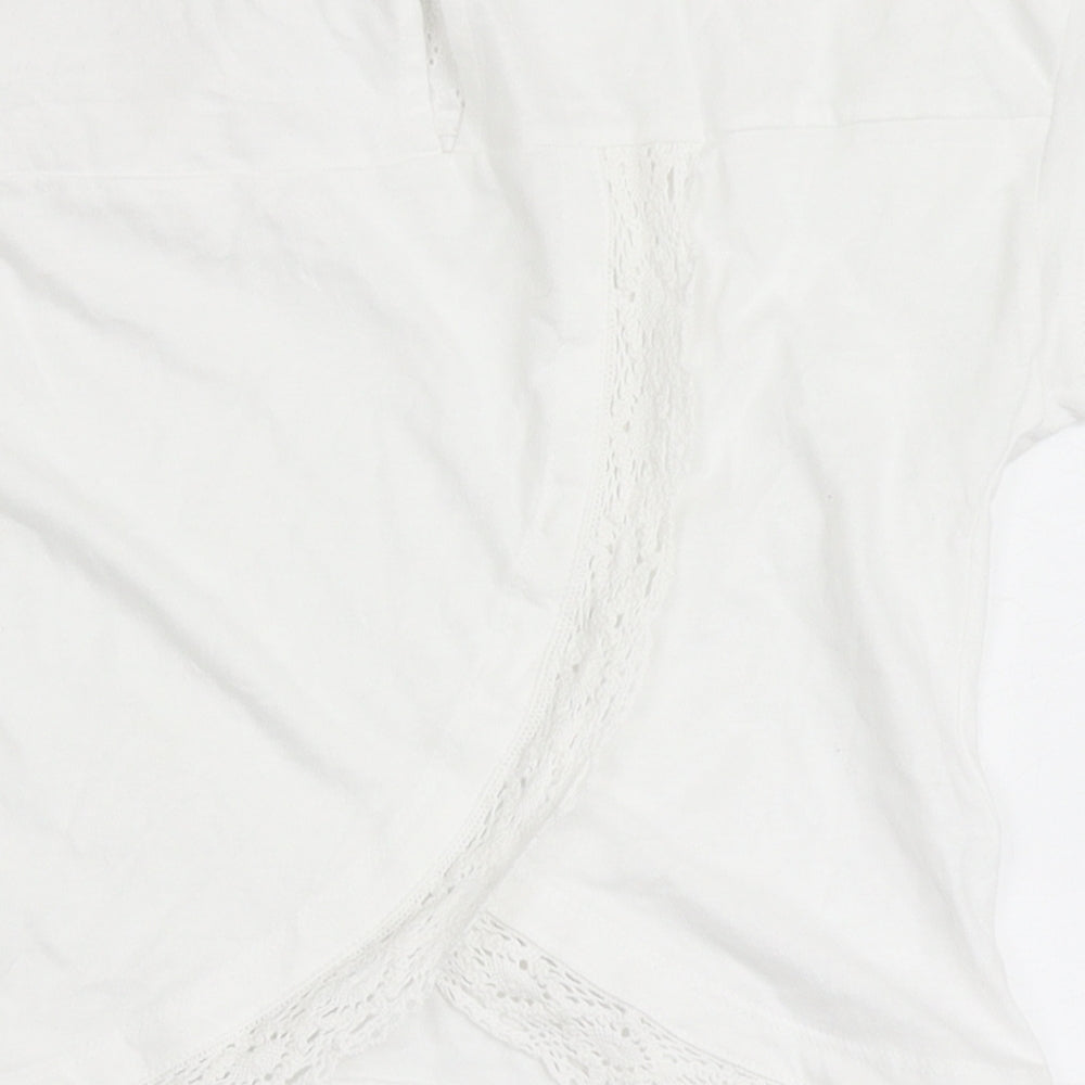 Dunnes Stores Girls White 100% Cotton Basic T-Shirt Size 7-8 Years Round Neck