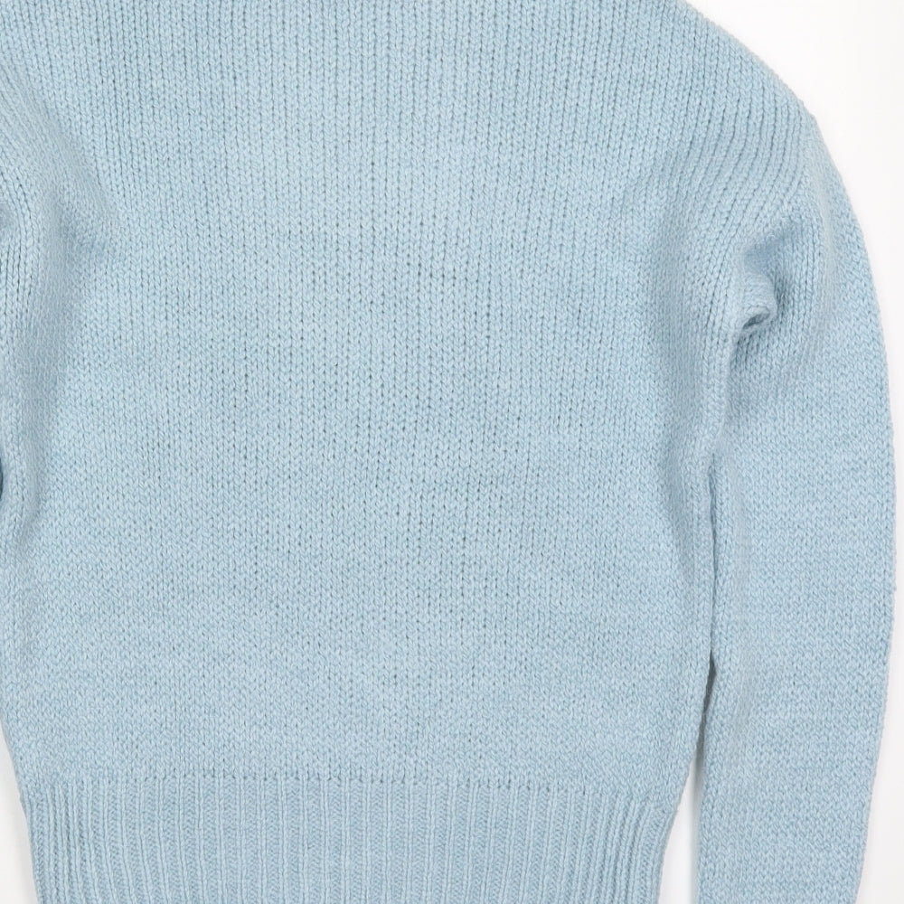 Primark Womens Blue Roll Neck Acrylic Pullover Jumper Size 4