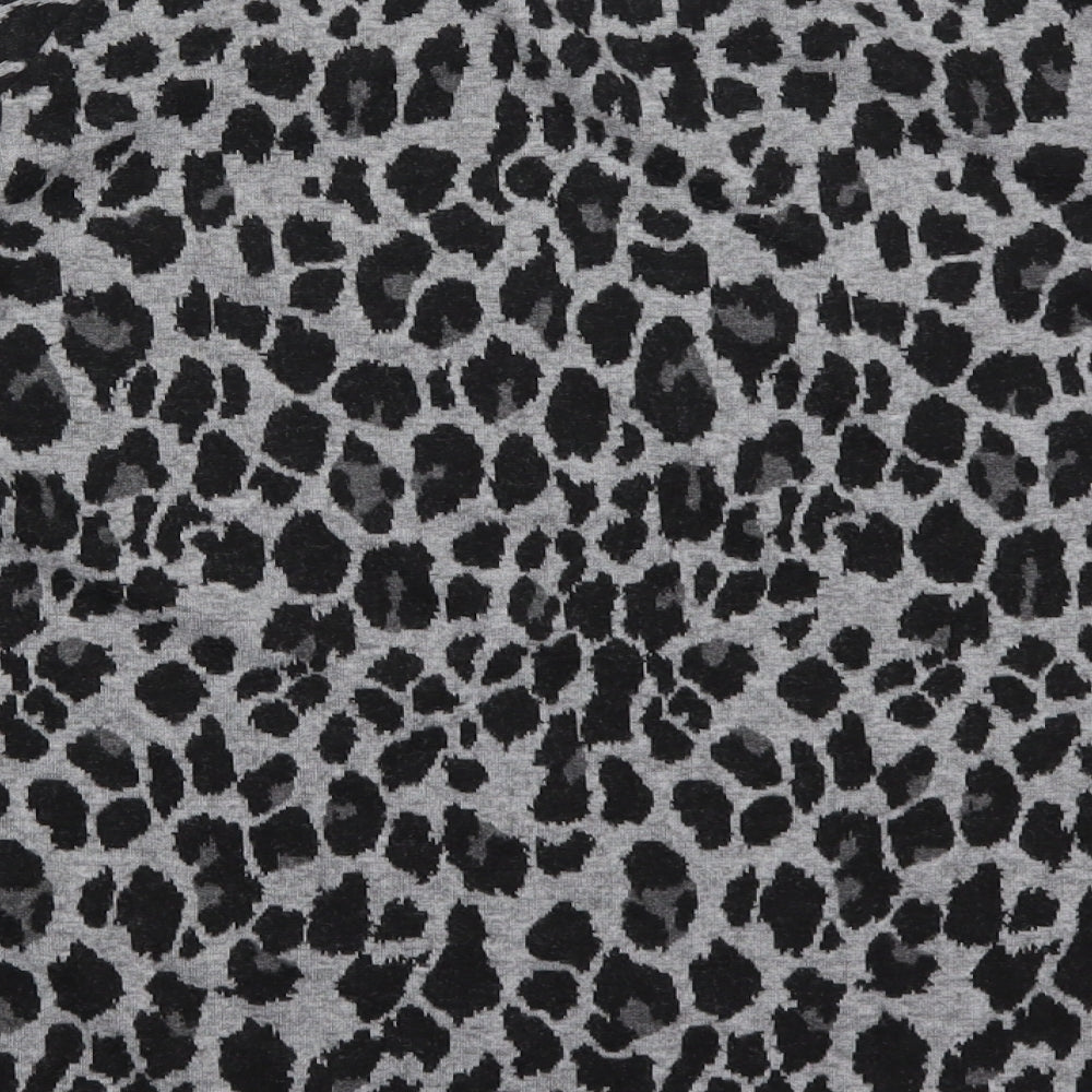 &et Womens Grey Animal Print Polyester Pullover Sweatshirt Size 16 Pullover