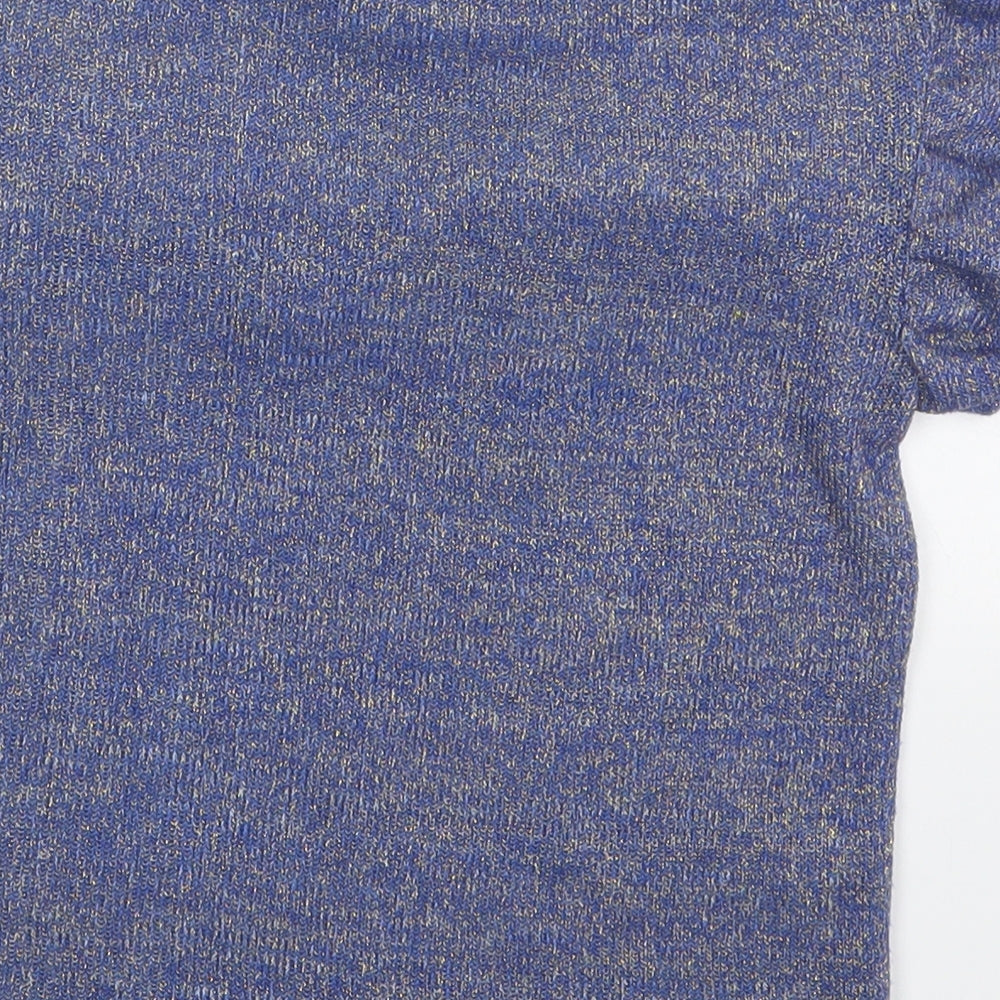 Cosmic Kids Girls Blue Polyester Basic T-Shirt Size 8 Years Round Neck Pullover