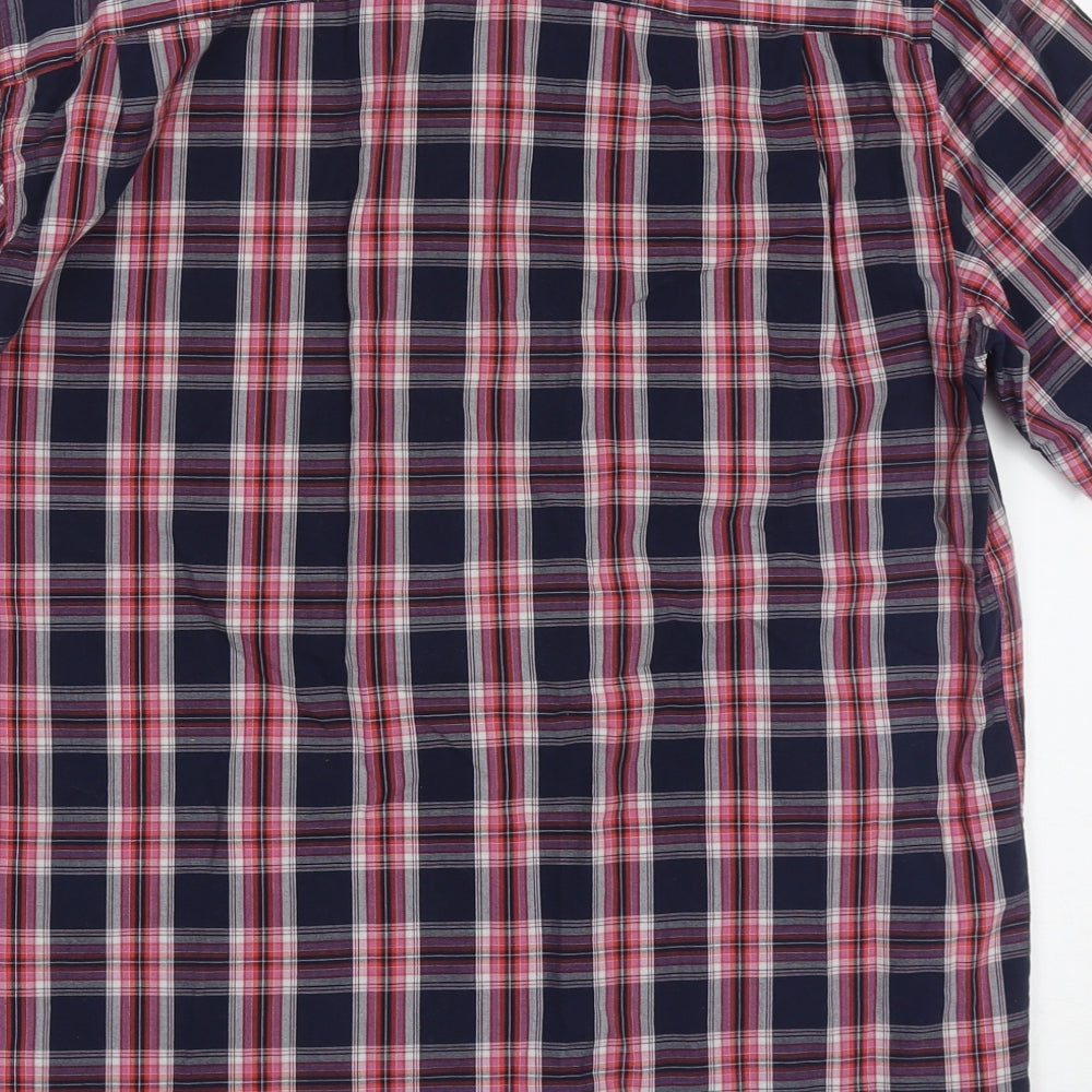 Blue Harbour Mens Blue Check Cotton Button-Up Size M Collared Button
