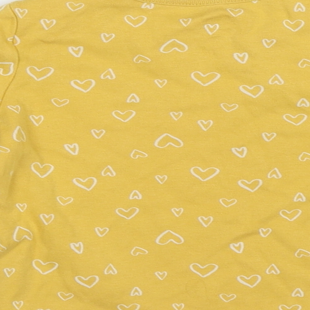 F&F Girls Yellow Geometric Cotton Casual Size 18-24 Months Crew Neck Pullover - Lovely