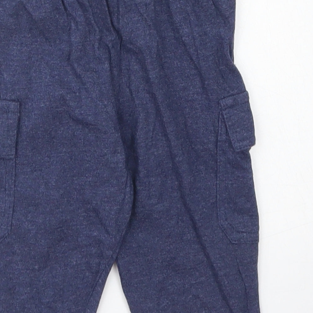 Hullabaloo Boys Blue Cotton Jogger Trousers Size 6-9 Months