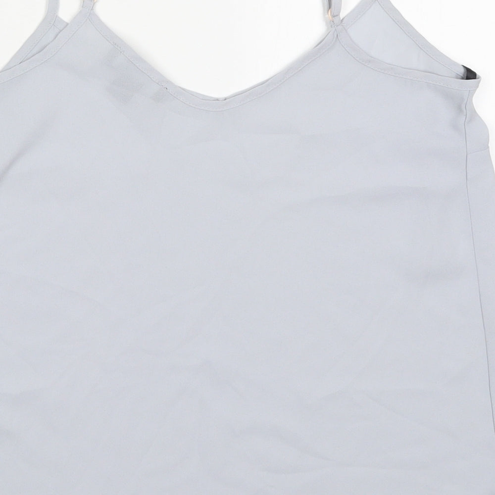 Primark Womens Grey Polyester Basic Tank Size 6 Scoop Neck