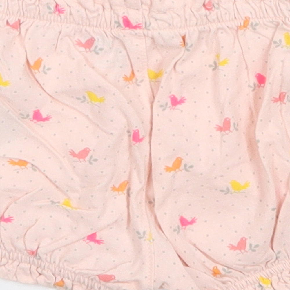 Gap Girls Pink Polka Dot Cotton Cropped Trousers Size 12-18 Months - Bird Print Shorts