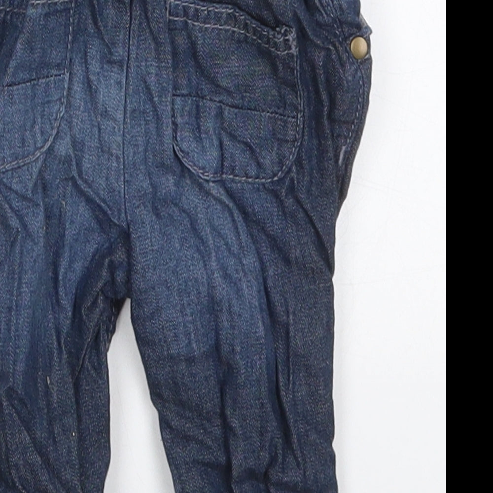 TU Boys Blue Cotton Capri Jeans Size 3-6 Months Button