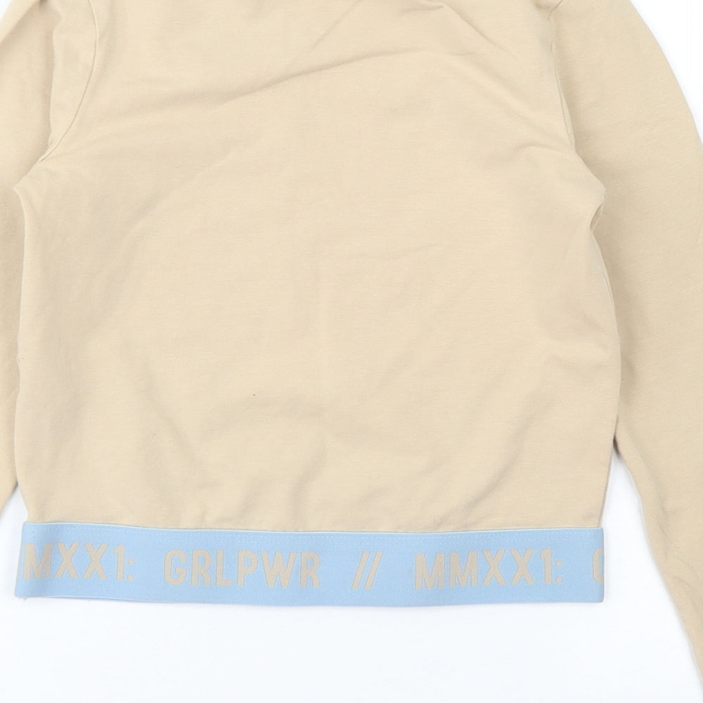 George Girls Brown Cotton Cropped T-Shirt Size 8-9 Years Crew Neck