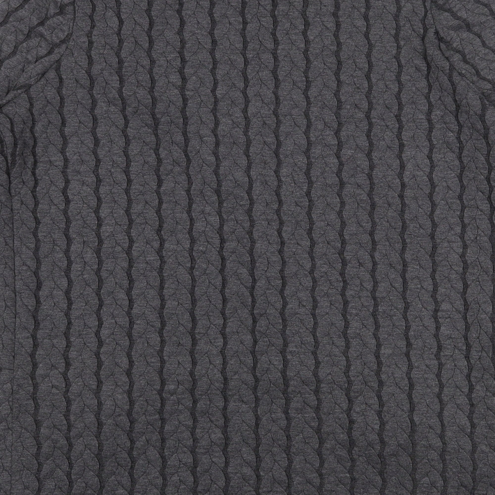 NEXT Womens Grey Collared Polyester Cardigan Jumper Size 10