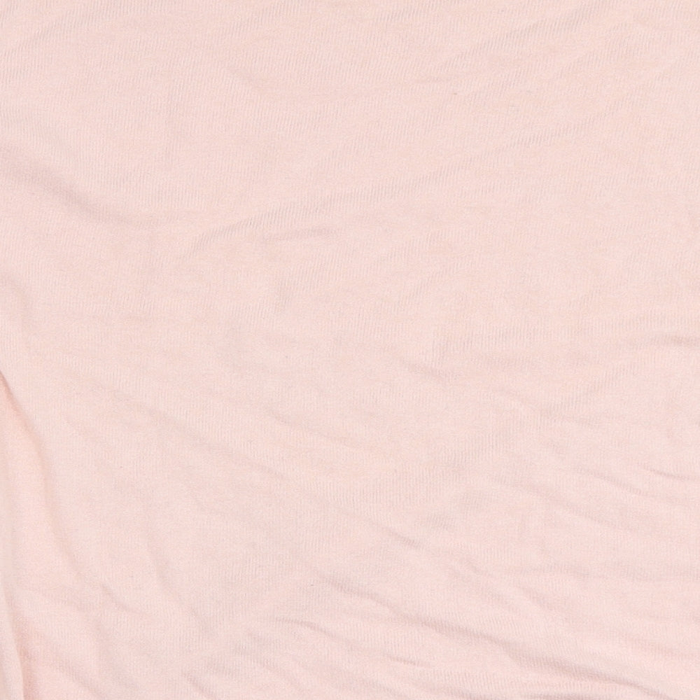 Zara Knit Womens Pink Round Neck Cotton Pullover Jumper Size S