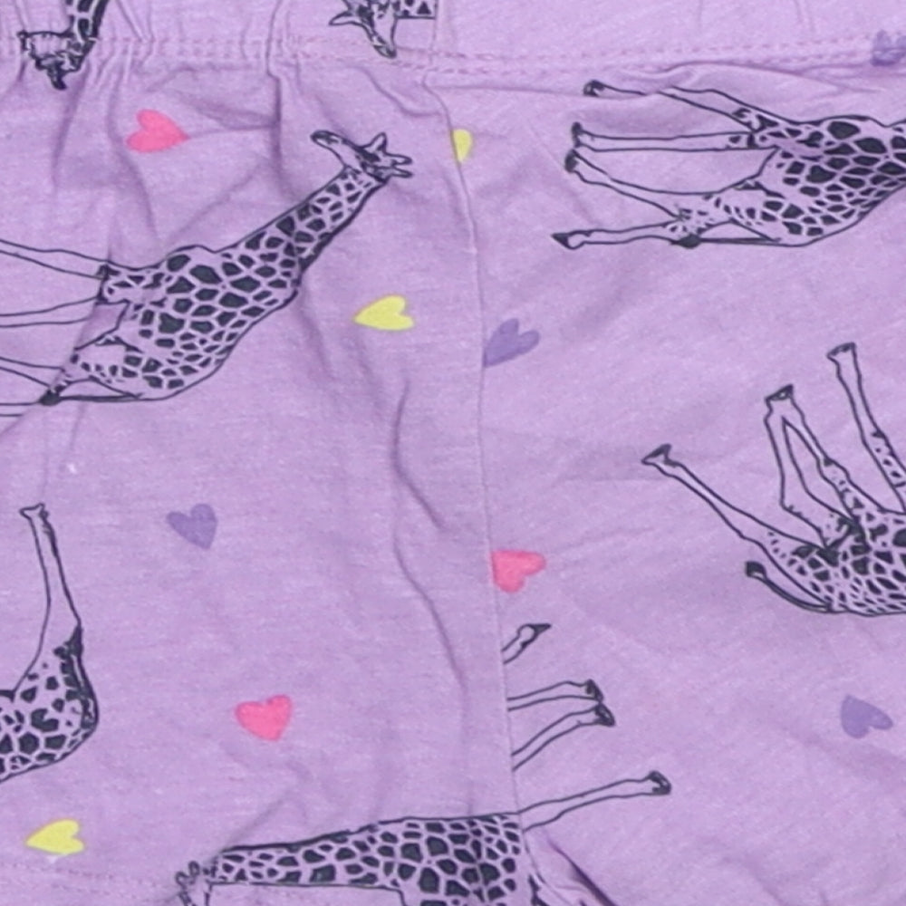 Dunnes Stores Girls Purple Geometric Cotton Cami Sleep Shorts Size 2-3 Years Pullover - Giraffe print