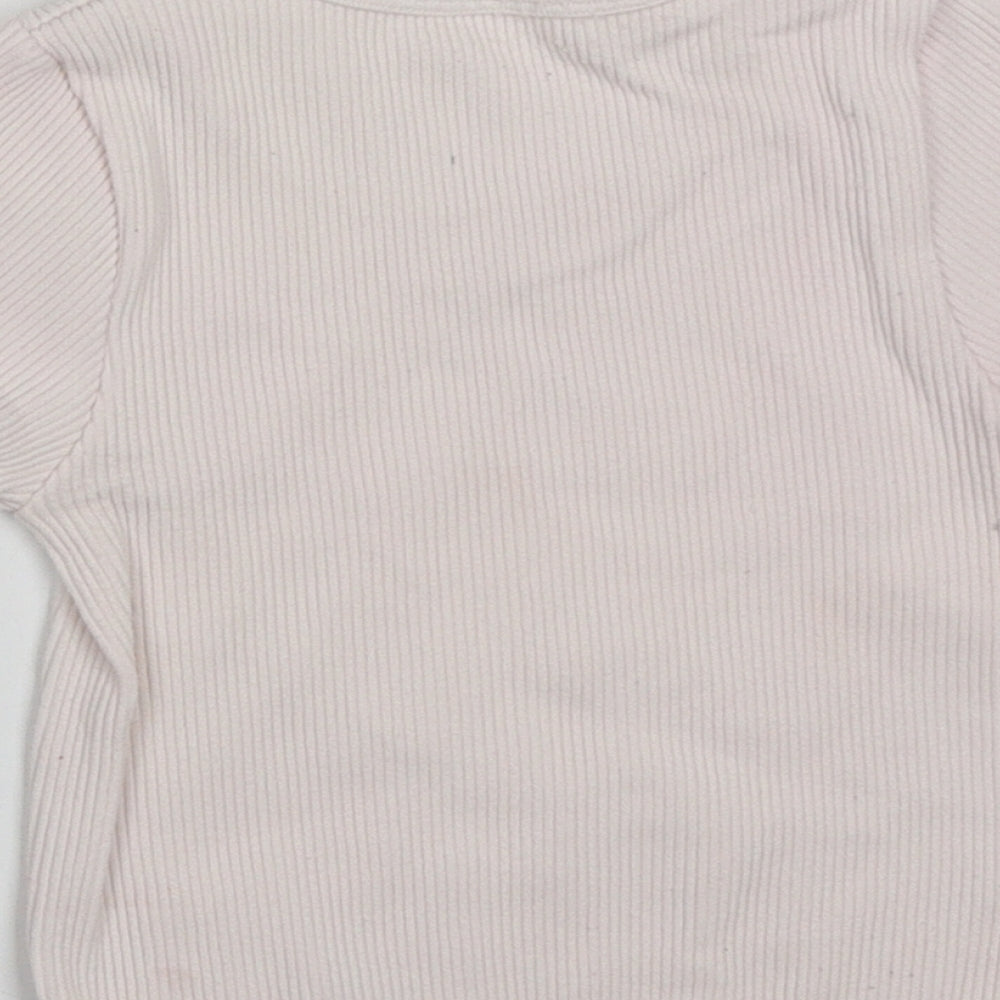 Dunnes Stores Girls Pink Nylon Basic T-Shirt Size 8-9 Years Crew Neck Pullover