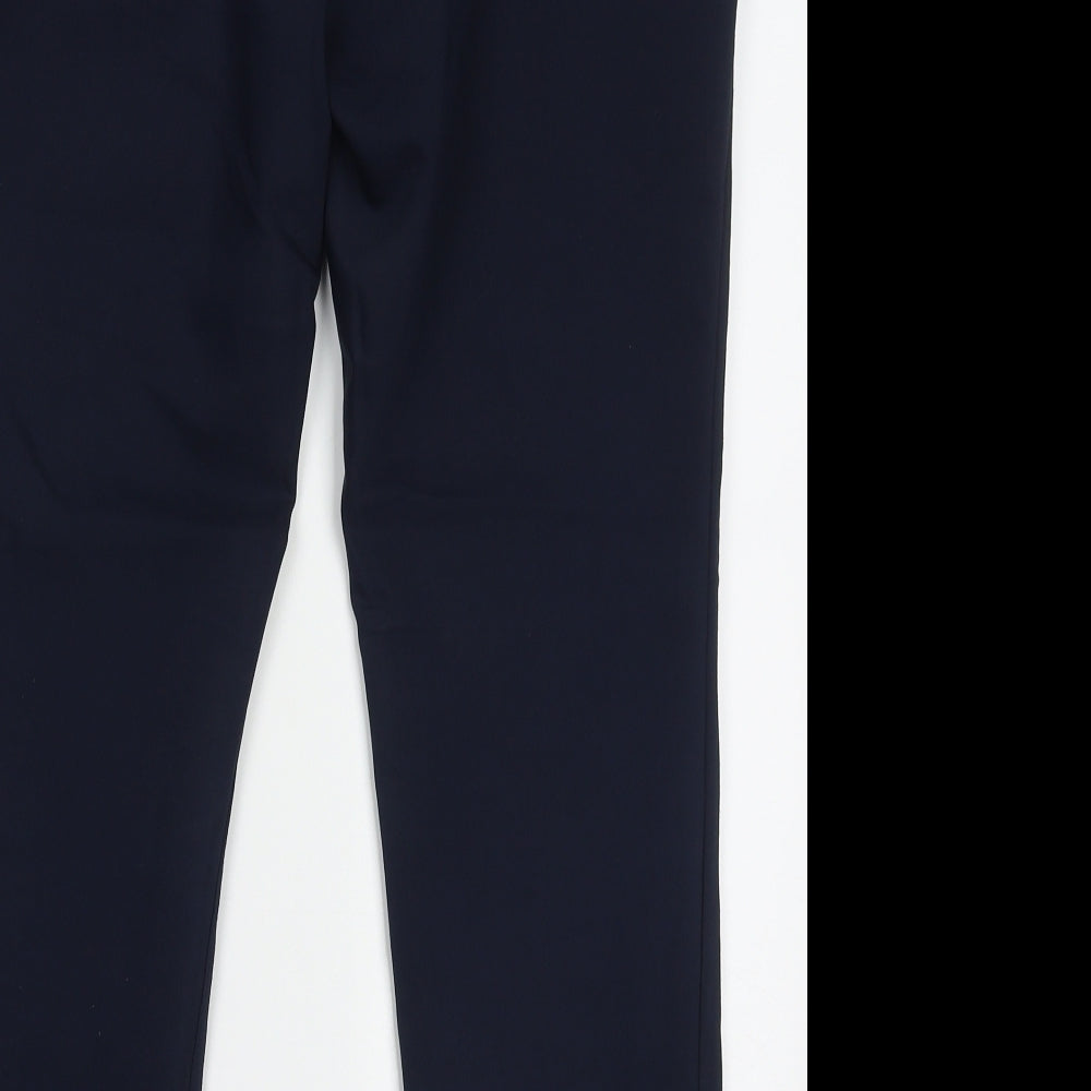 Stradivarius Womens Blue Polyester Trousers Size 12 L25 in Regular Hook & Eye