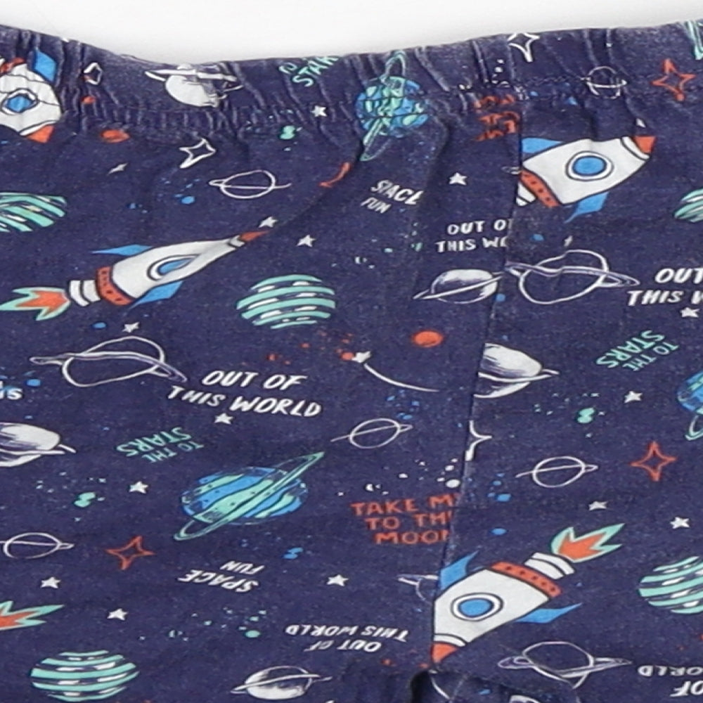 Jeff & Co Boys Blue Geometric Cotton Sleep Shorts Size 18-24 Months