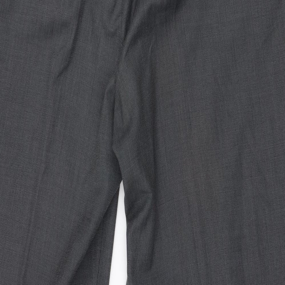 BHS Mens Grey Polyester Dress Pants Trousers Size 33 in L29 in Regular Zip