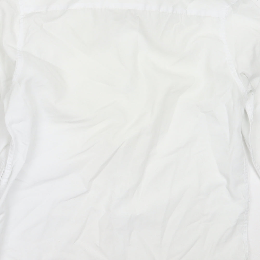 Marks and Spencer Boys White Polyester Basic Button-Up Size 12-13 Years Collared - school