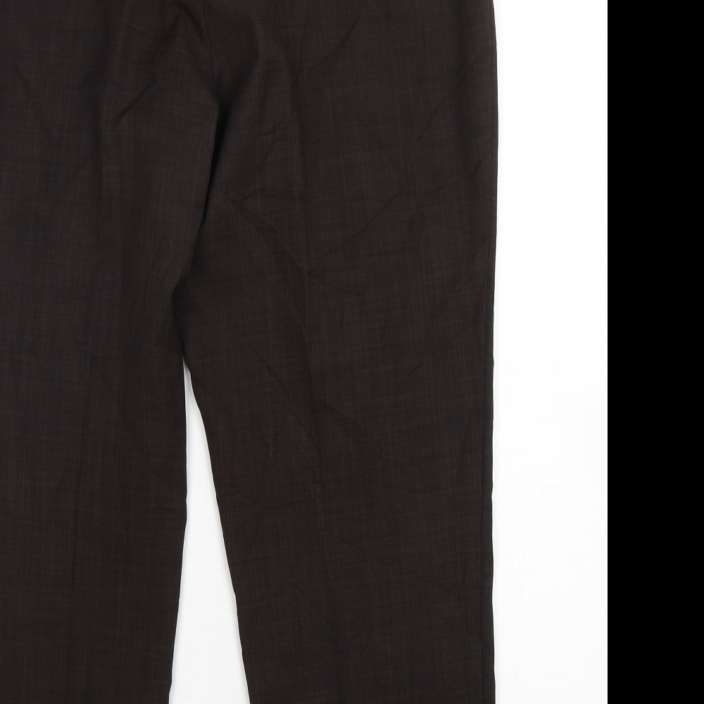 Marks and Spencer Womens Brown Polyester Trousers Size 18 L27 in Regular