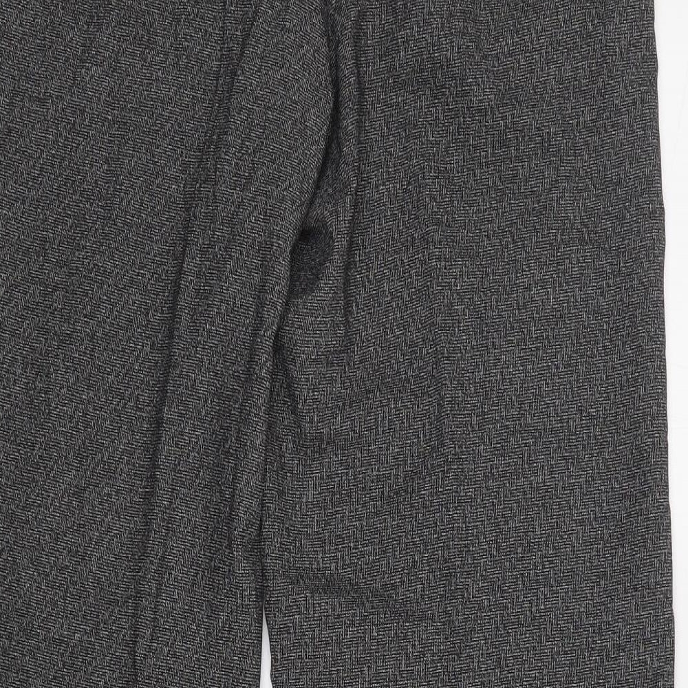 NEXT Womens Grey Polyester Trousers Size 12 L32 in Regular Zip