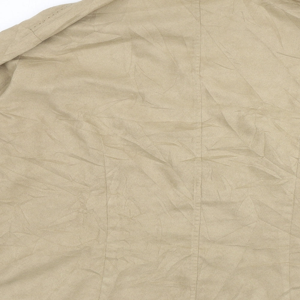 Marks and Spencer Womens Beige Polyester Basic Button-Up Size 18 Collared