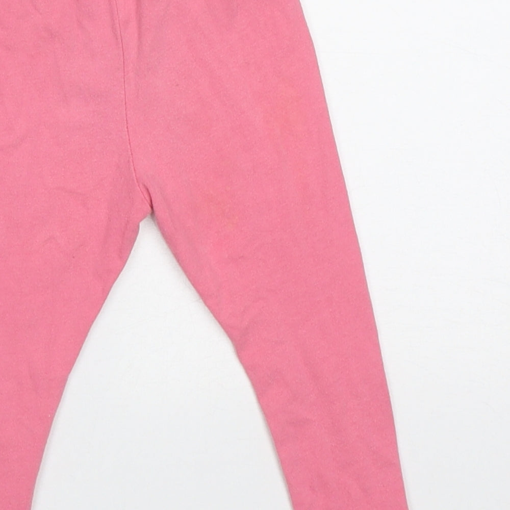 TU Girls Pink Cotton Capri Trousers Size 2 Years Regular Pullover