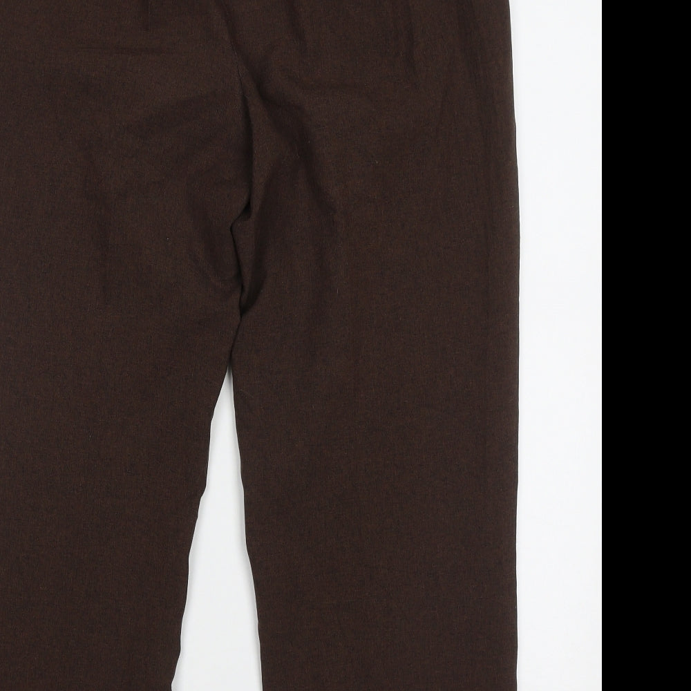 slimma Womens Brown Polyester Trousers Size 14 L29 in Regular