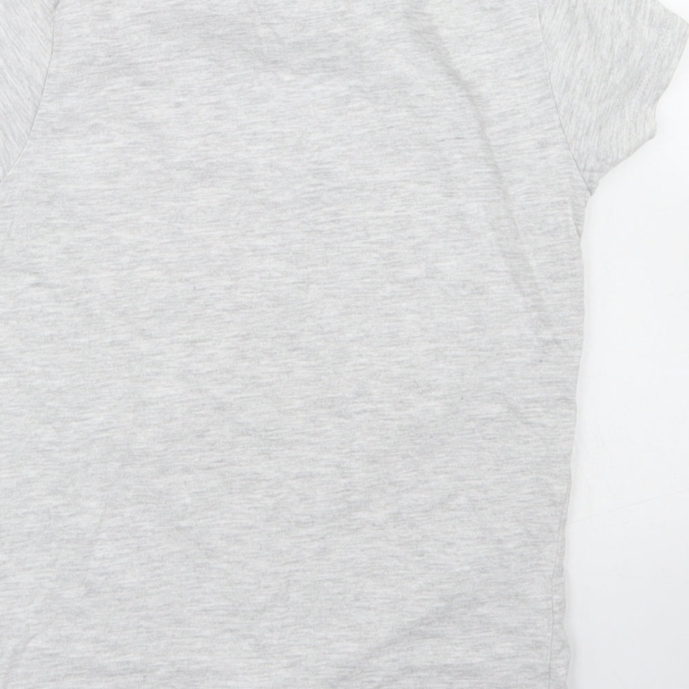 Pep & Co Girls Grey Cotton Basic T-Shirt Size 7-8 Years Crew Neck - All about having fun