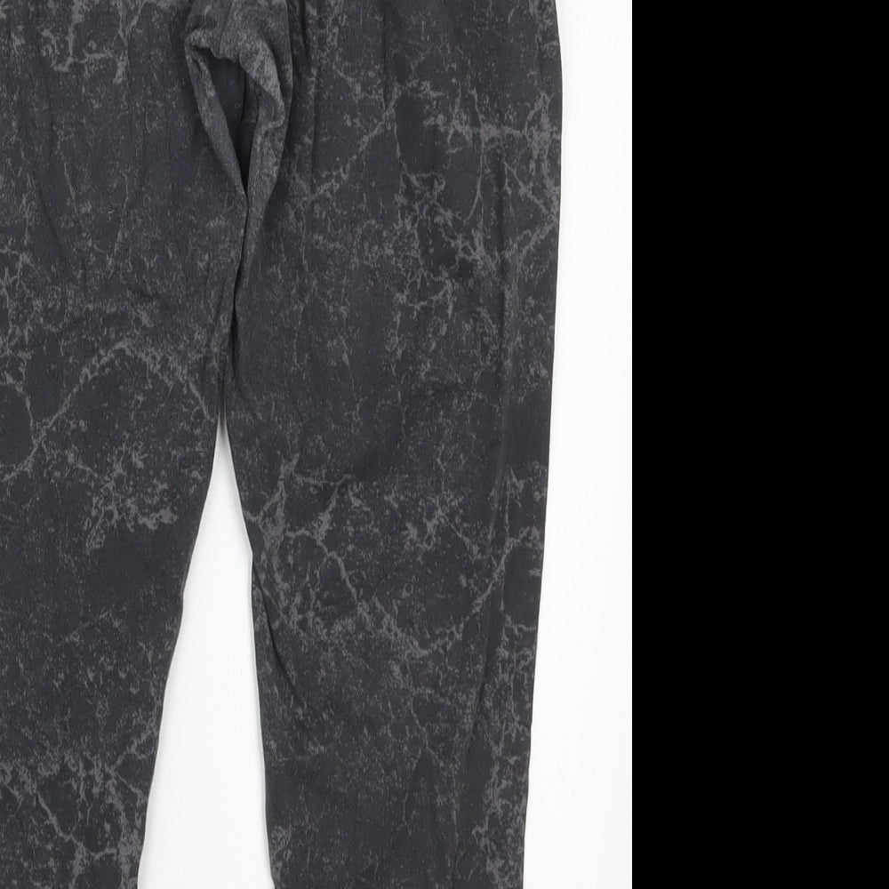 DECATHLON Womens Grey Cotton Carrot Leggings Size M L21.5 in - Marble Effect