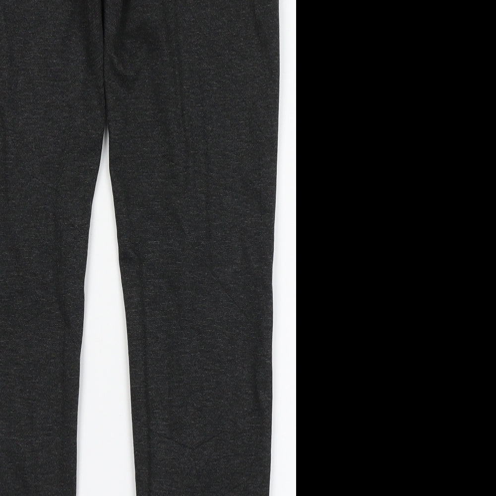 TU Womens Grey Viscose Trousers Size 14 L27 in Regular Button
