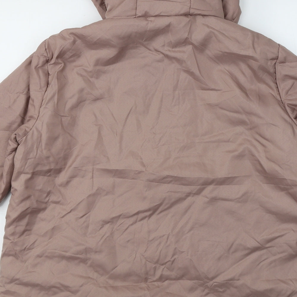 Anne De Lancay Womens Pink Quilted Coat Size M Zip