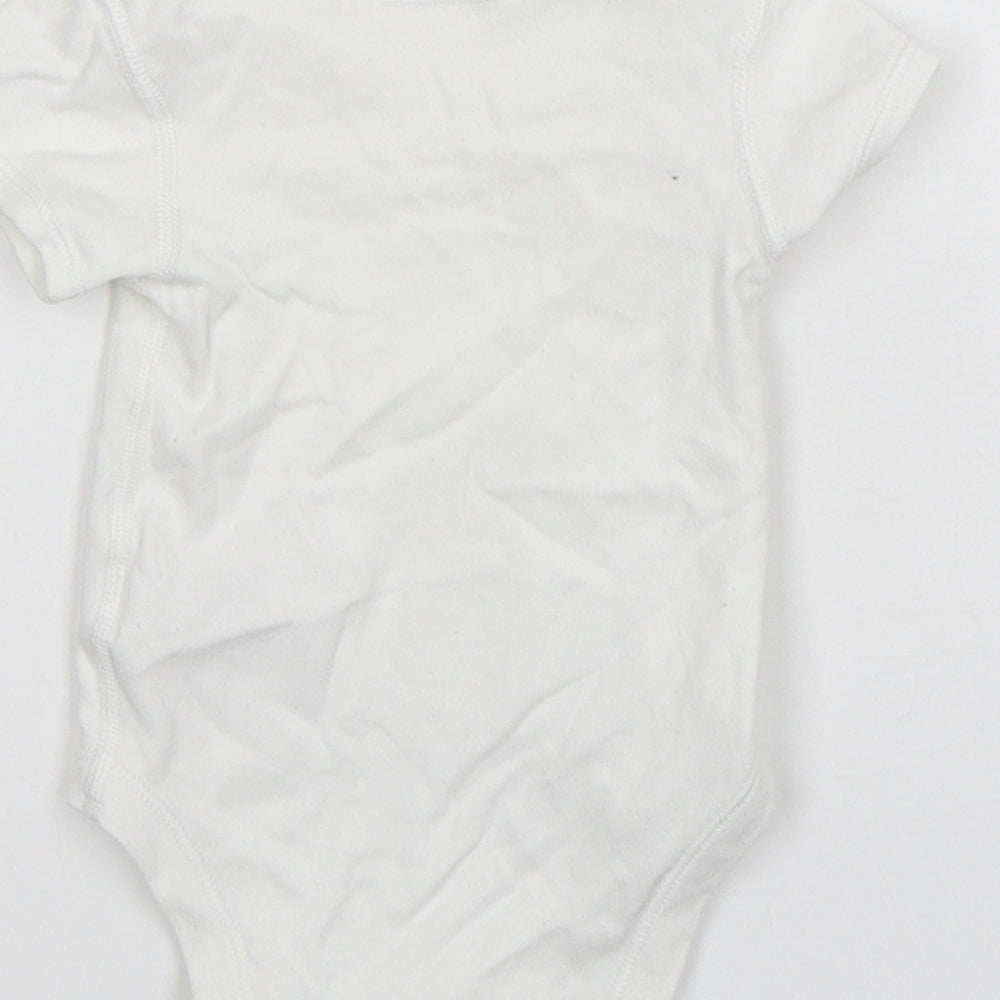 Marks and Spencer Baby White Cotton Leotard One-Piece Size 3-6 Months Snap