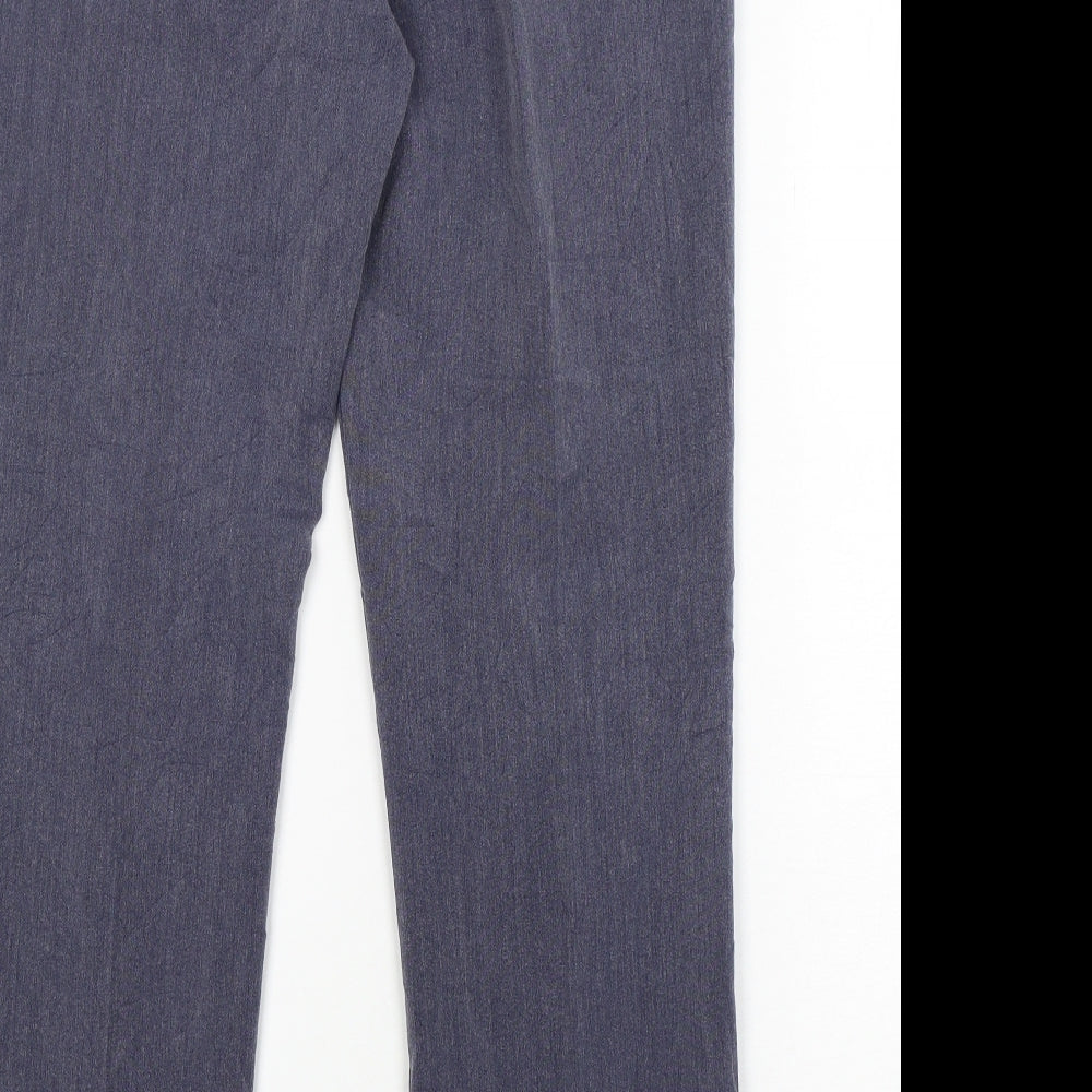 Classic Womens Blue Polyester Trousers Size 10 L30 in Regular
