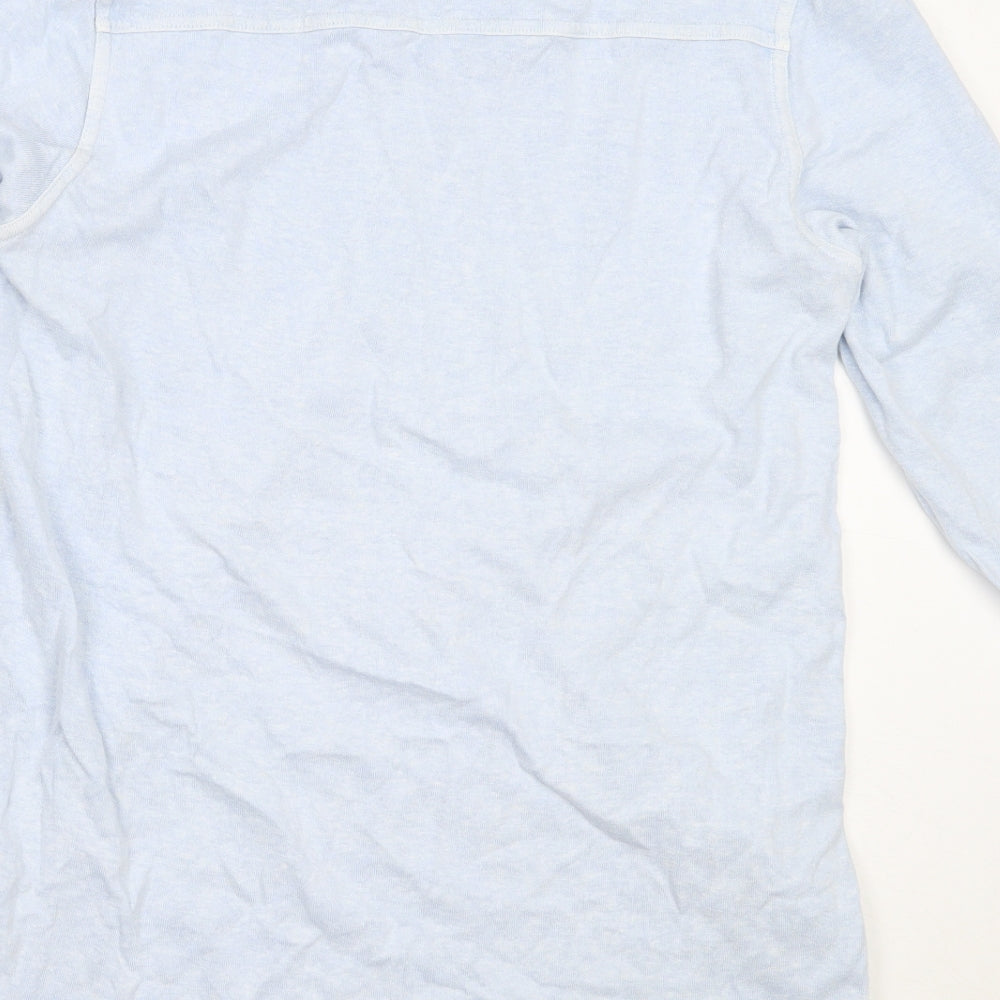 Poetry Womens Blue Hemp Basic T-Shirt Size 12 Round Neck