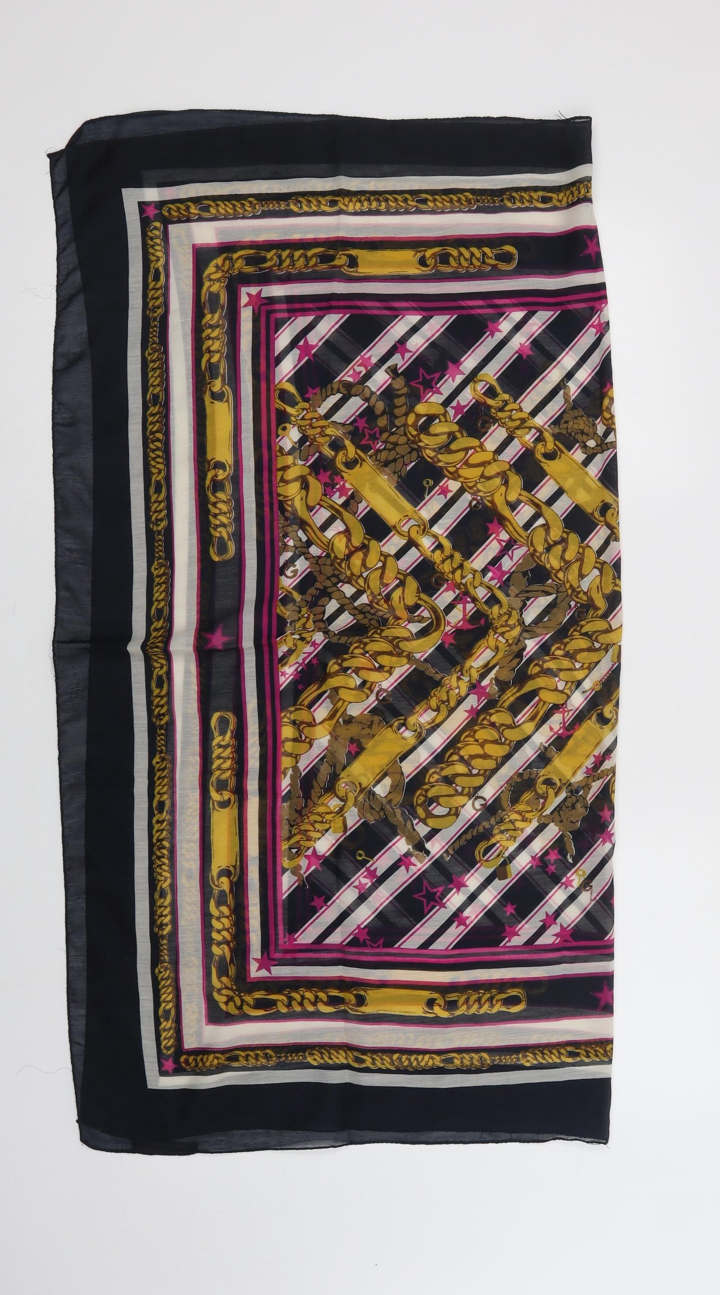Pieces Unisex Blue Geometric Polyester Scarf