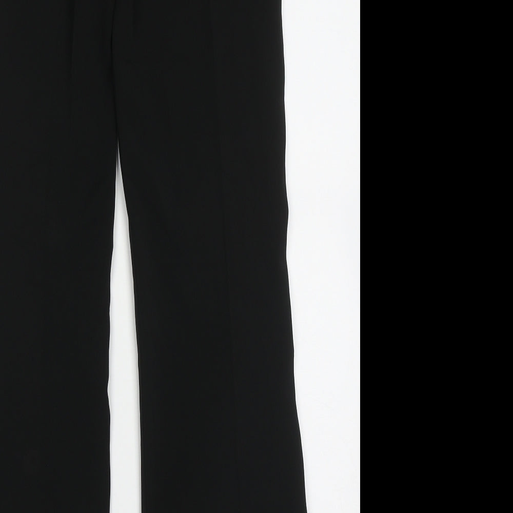 Dragon Womens Black Polyester Trousers Size 6 L30 in Regular Hook & Eye