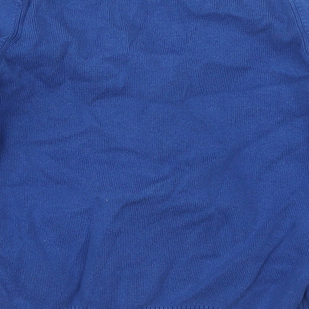 Nutmeg Girls Blue V-Neck Cotton Cardigan Jumper Size 5-6 Years Button
