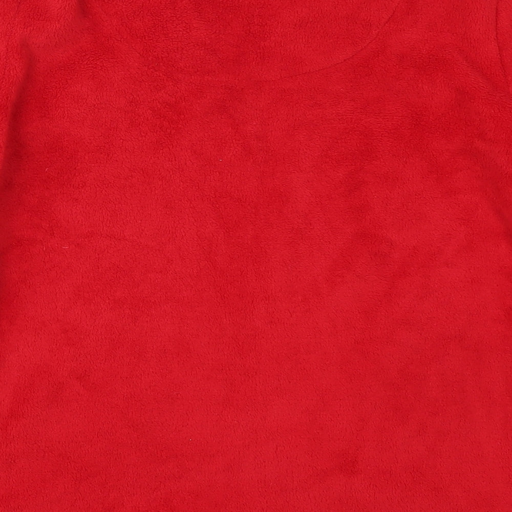 B&M Womens Red Solid Polyester Top Pyjama Top Size 10 - All I Want For Christmas is You