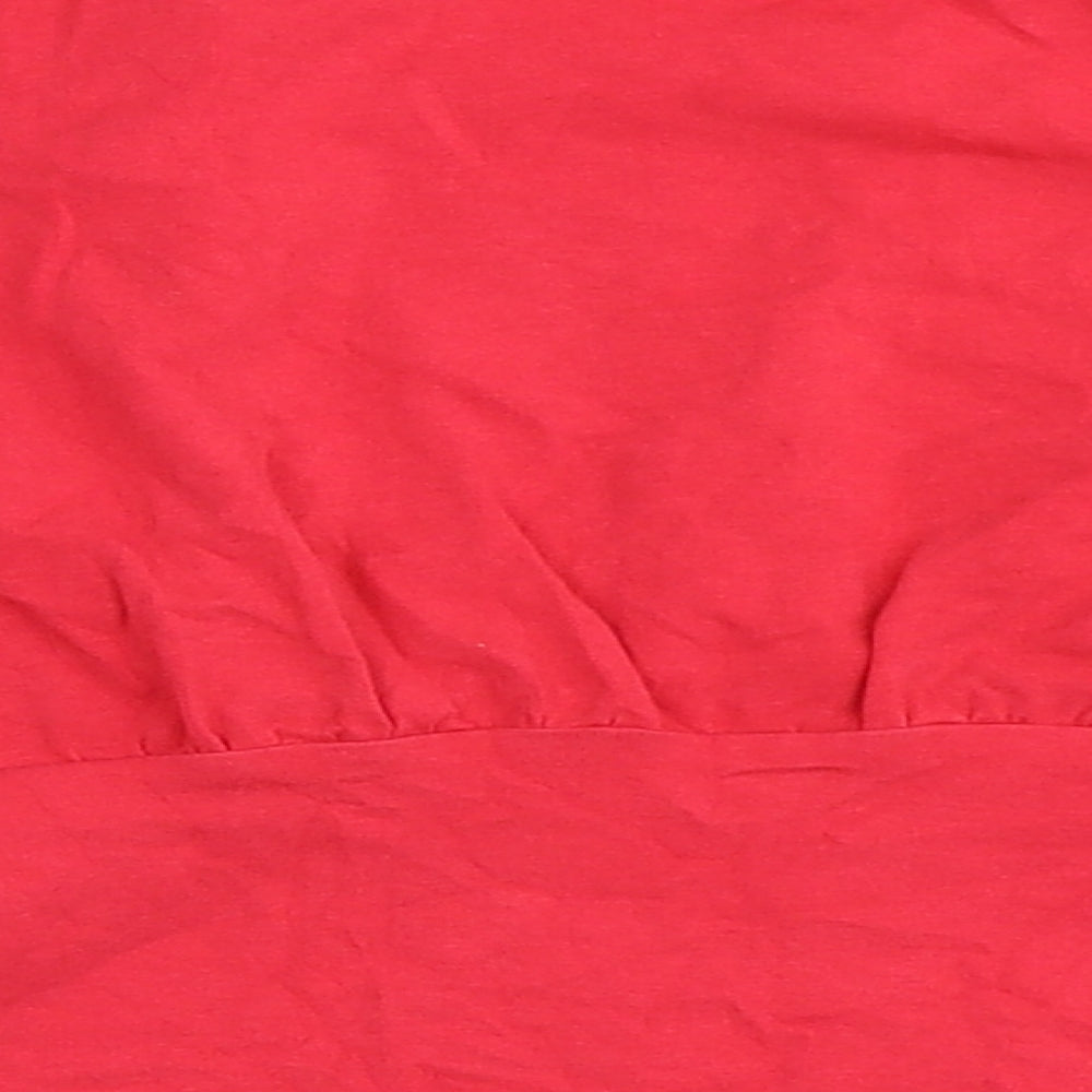 Candy Couture Girls Pink Cotton Cropped T-Shirt Size 12 Years Round Neck