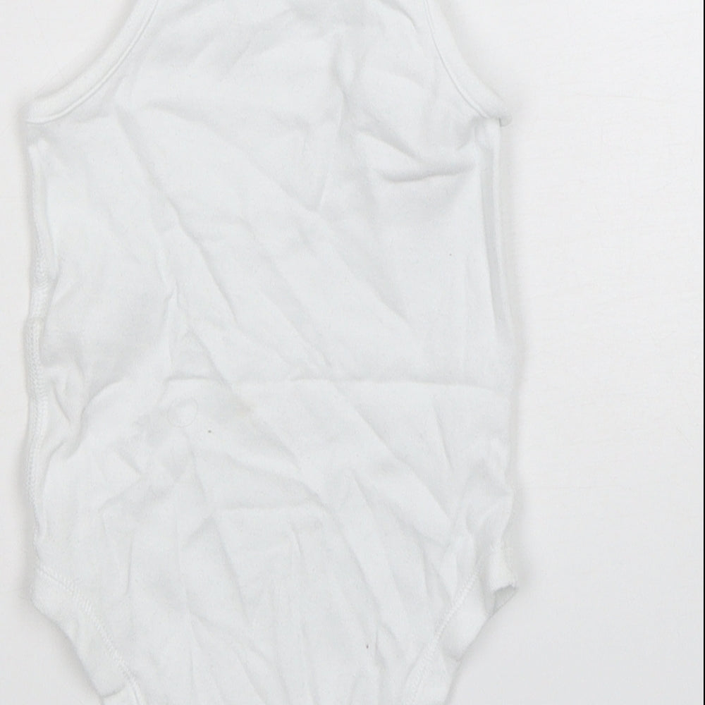 Marks and Spencer Baby White Spotted Cotton Leotard One-Piece Size 18-24 Months Snap