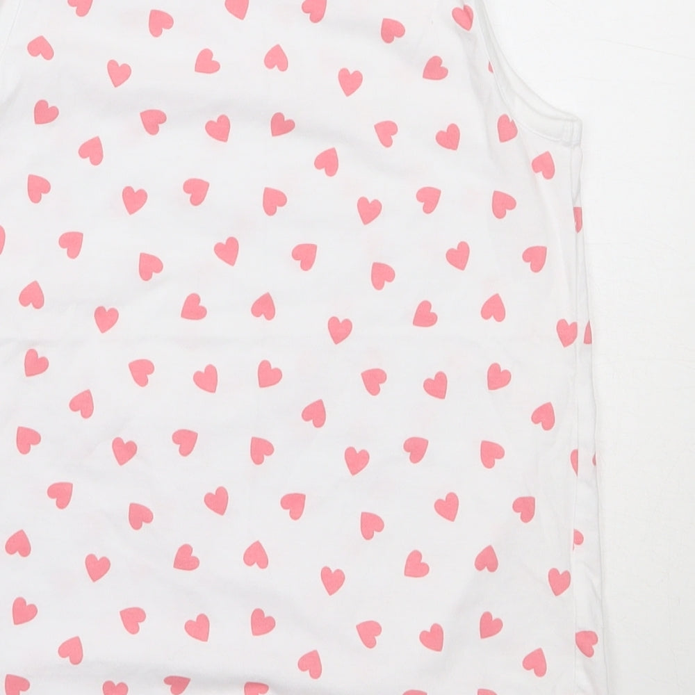 George Girls White Cotton Basic Tank Size 10-11 Years Round Neck