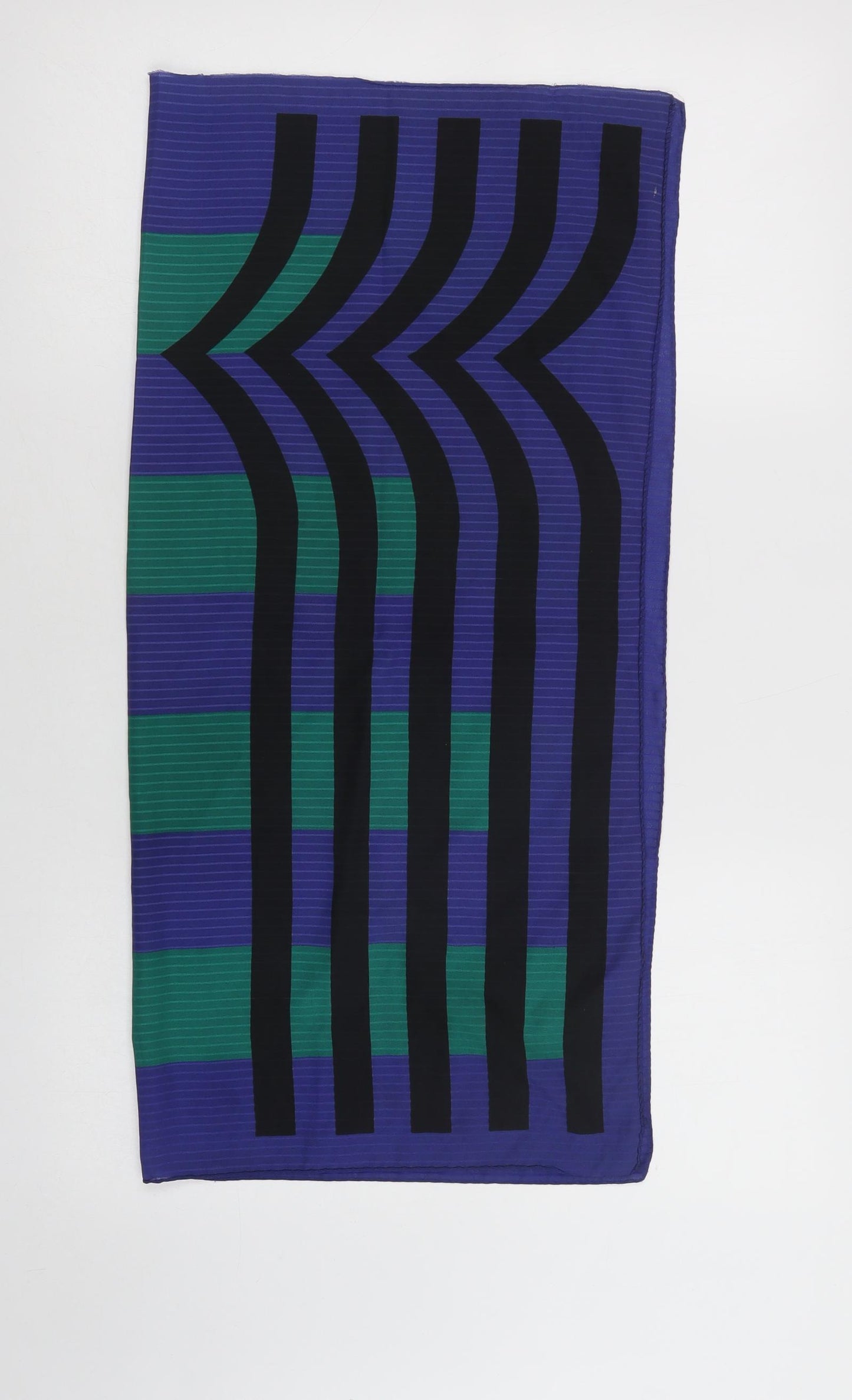 Preworn Womens Blue Geometric Polyester Scarf