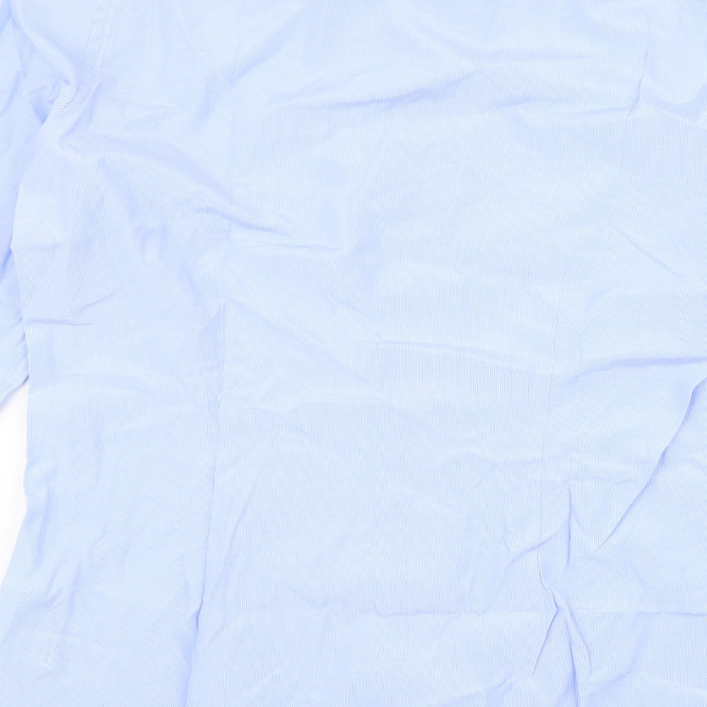 NEXT Mens Blue Polyester Button-Up Size 15.5 Collared Button