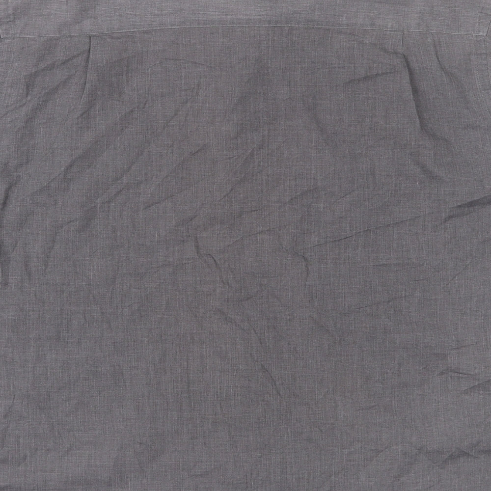 F&F Mens Grey Polyester Button-Up Size M Collared Button