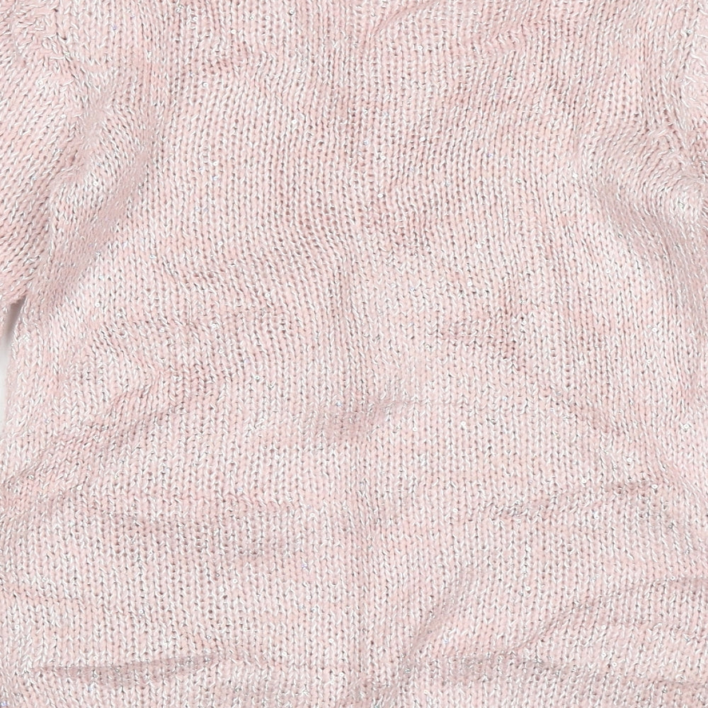 georger Girls Pink Crew Neck Polyester Pullover Jumper Size 10-11 Years Pullover