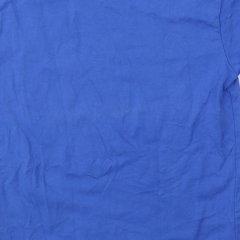 JHK Boys Blue Cotton Basic T-Shirt Size 5-6 Years Round Neck