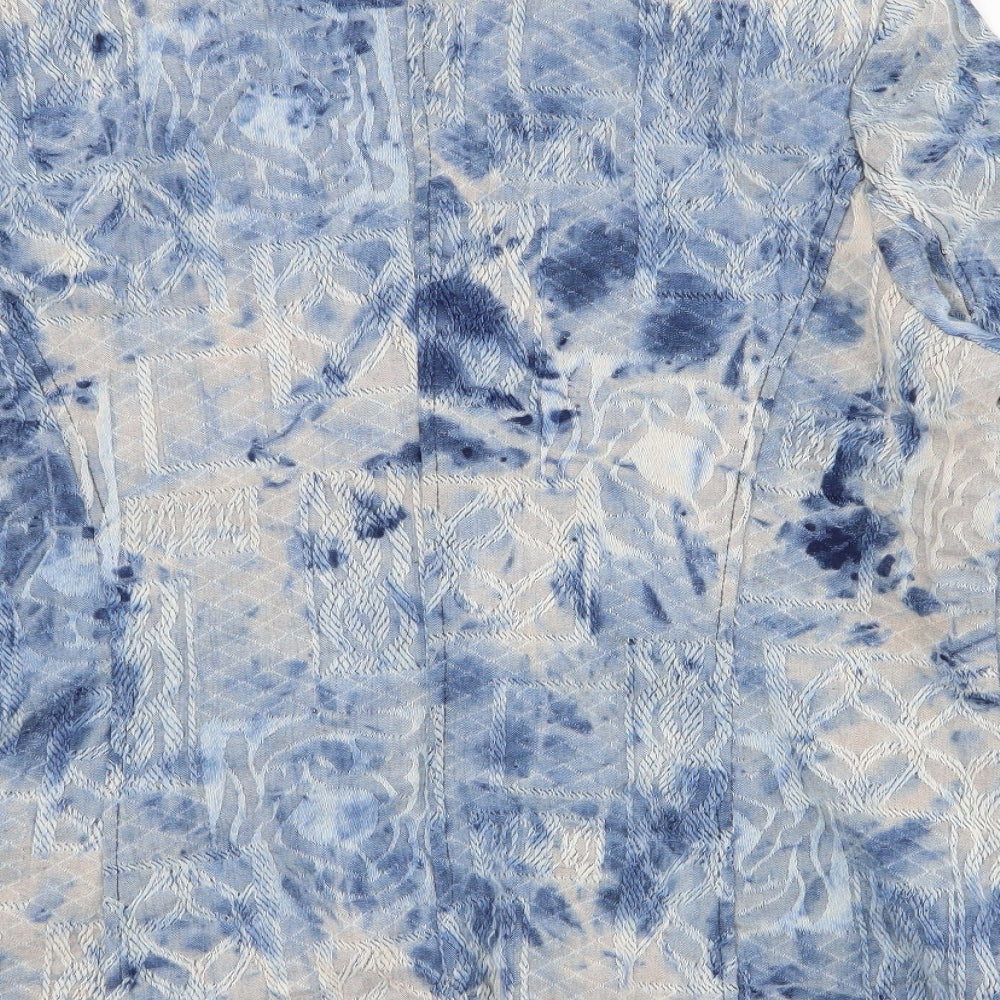 Steilmann Womens Blue Jacket Size 16 Button - tie dye