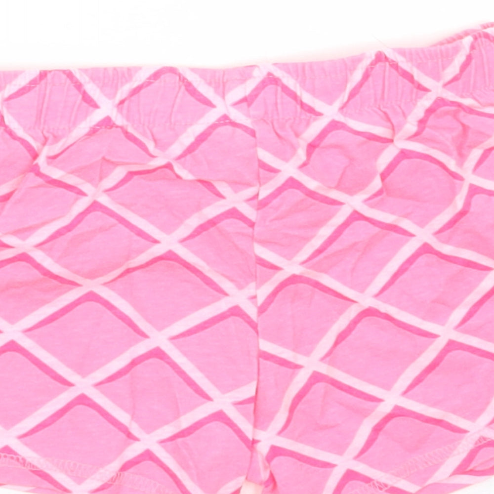Debenhams Girls Pink Argyle/Diamond Cotton Cami Sleep Shorts Size 18-24 Months Pullover