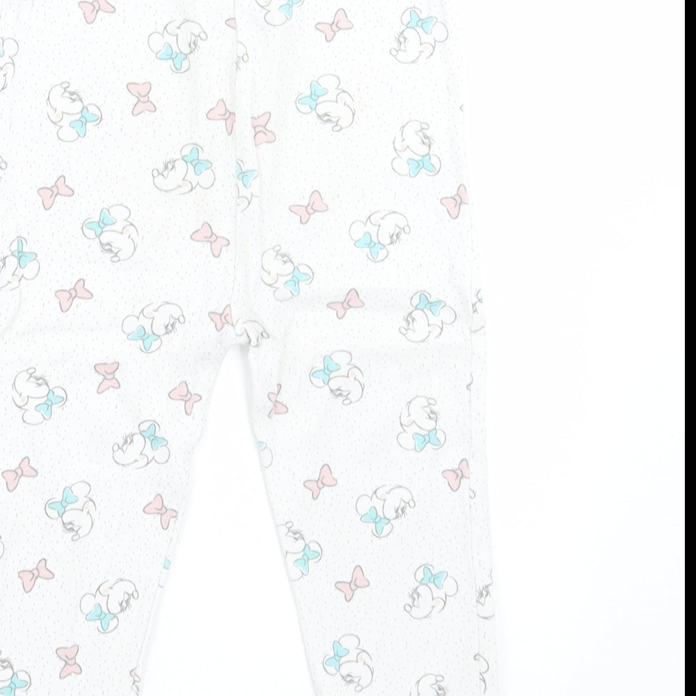 George Girls White Geometric Cotton Cami Pyjama Pants Size 18-24 Months Pullover - Minnie Mouse