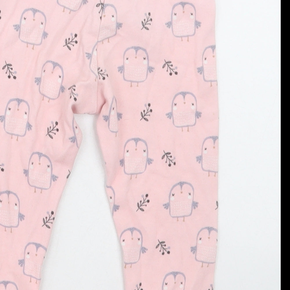 F&F Girls Pink Geometric Cotton Cami Pyjama Pants Size 12-18 Months Pullover - owl