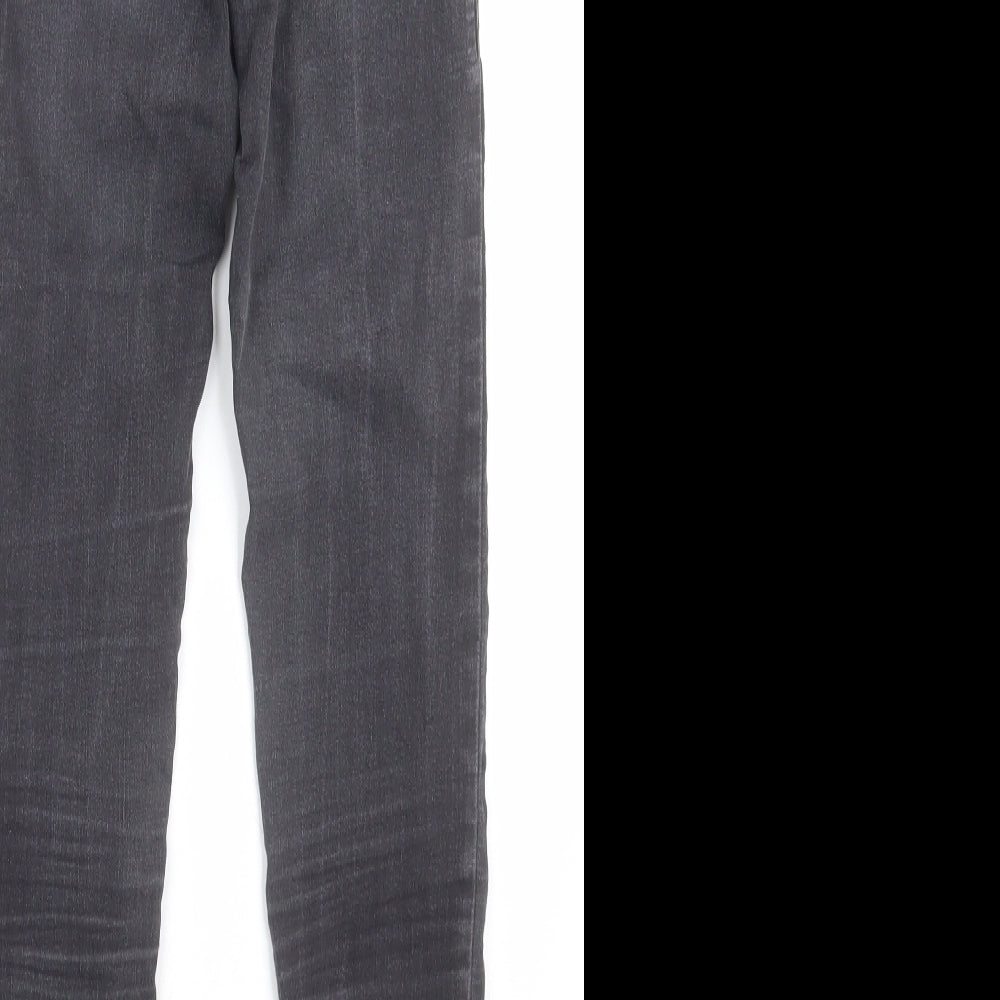 Topshop Womens Black Cotton Skinny Jeans Size 26 L32 in Regular Button