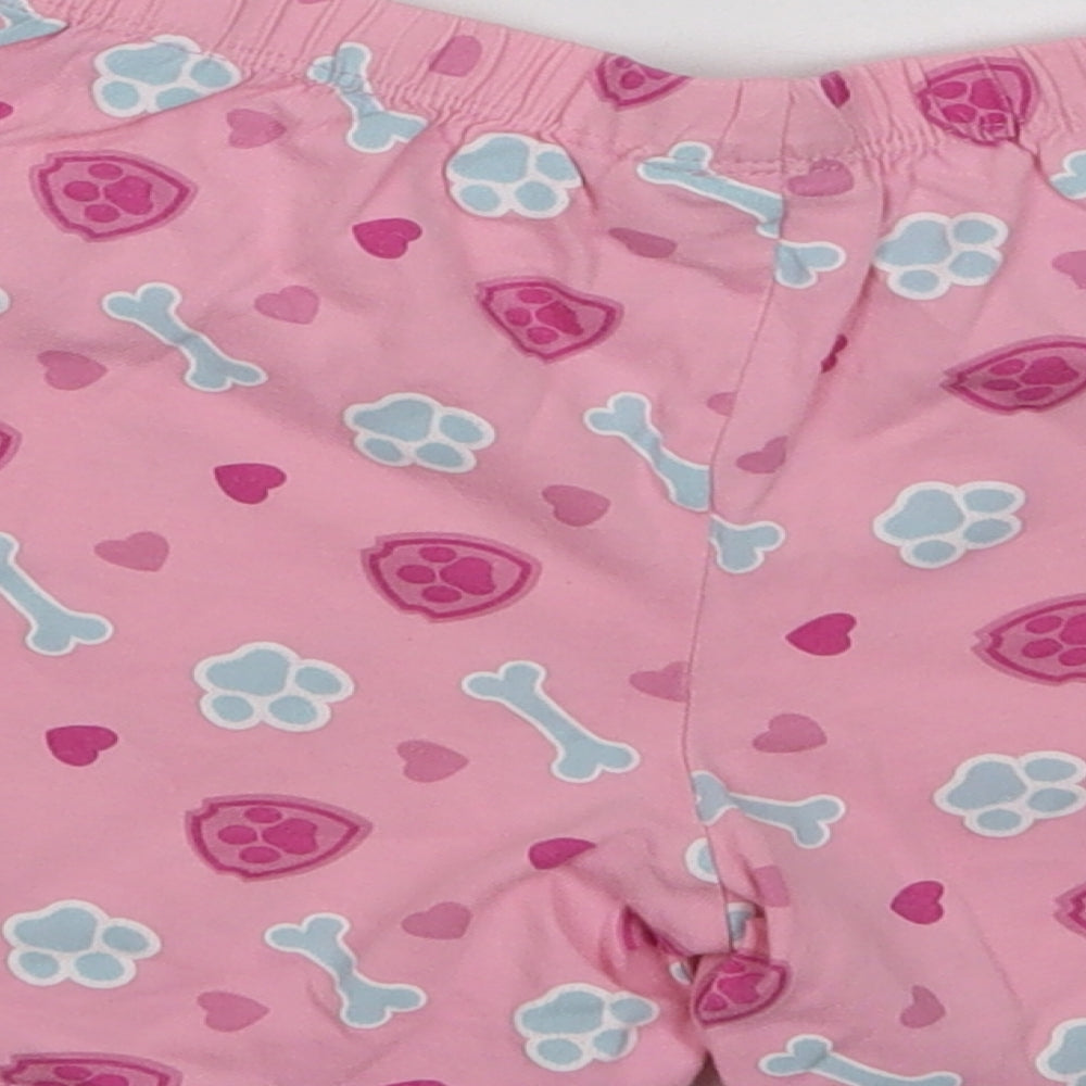 Nickelodeon Girls Pink Geometric Cotton Sleep Shorts Size 5-6 Years - Paw Print