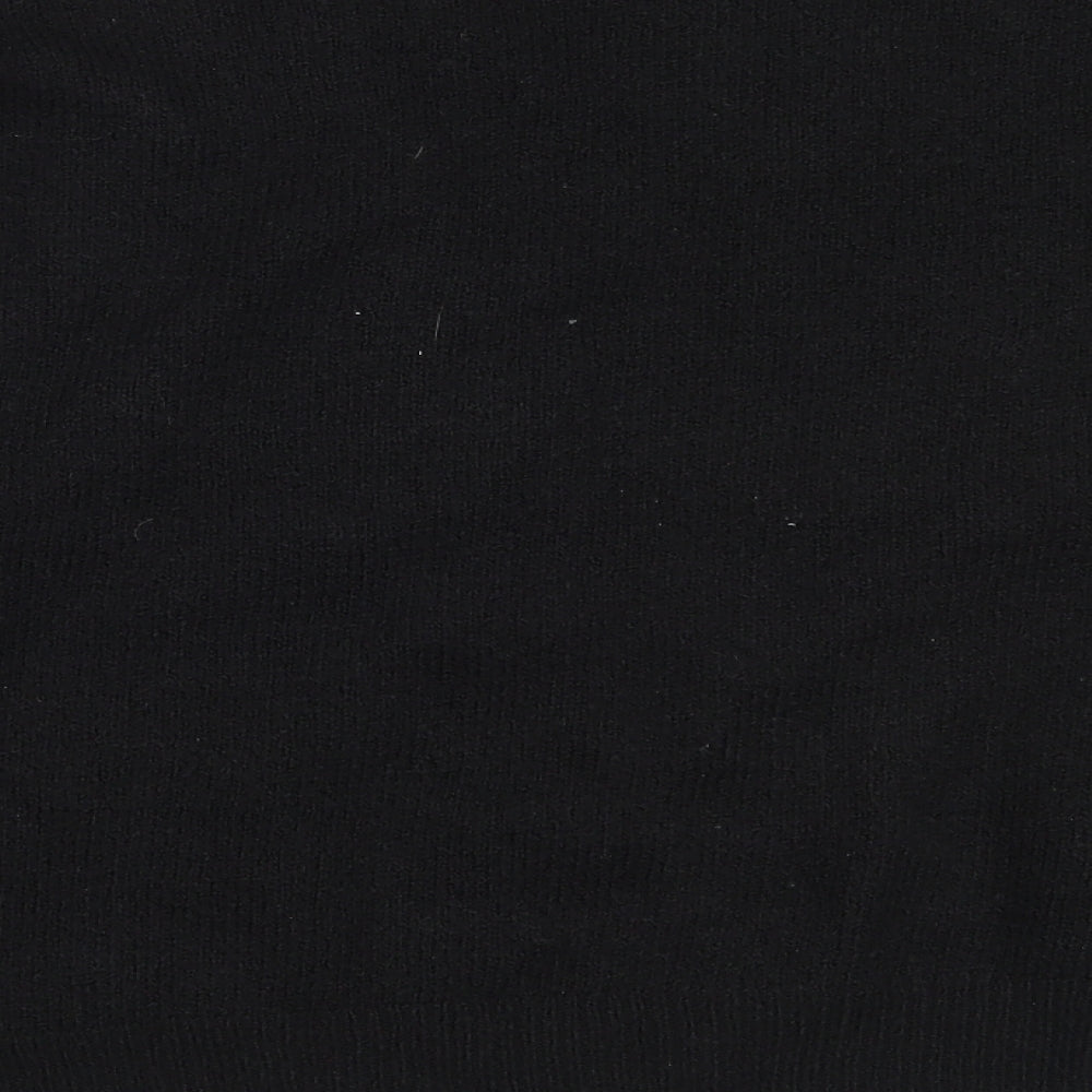 George Womens Black Round Neck Polyester Cardigan Jumper Size L